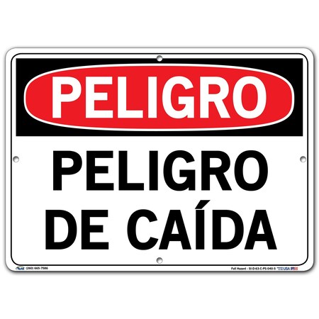 Vestil Polystyrene Sign, 10-1/2" Height, 14-1/2" Width, Polystyrene, Rectangle, Spanish SI-D-63-C-PS-040-S